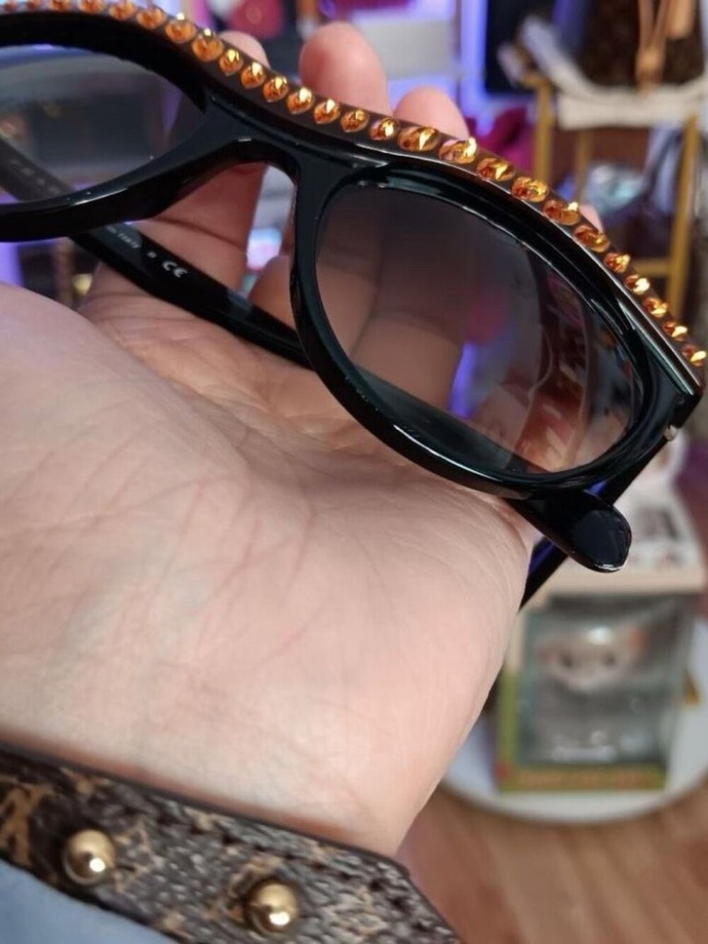 Prada Swarovski Crystal Ombré Cat Eye Brown Sunglasses - Picture 8 of 10